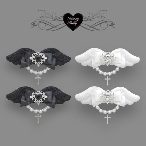 ⓝⓔⓦ【リボン付き天使の羽】ベビーヘアクリップキッズヘアクリップ