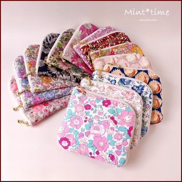パックりか❤ 様おまとめ専用ページ☆リバティ　ポーチ バッグにぽい♪小さくても頼りになるポーチ ミニL字ファスナー
