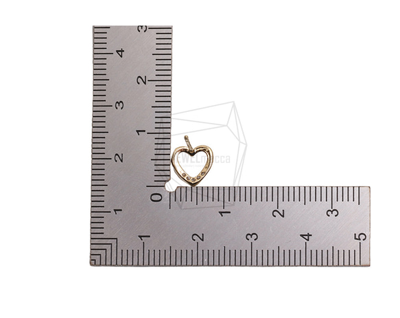 ERG-2657-G【2個入り】キュービックハートピアス/Cubic Heart Post Earrings 5枚目の画像