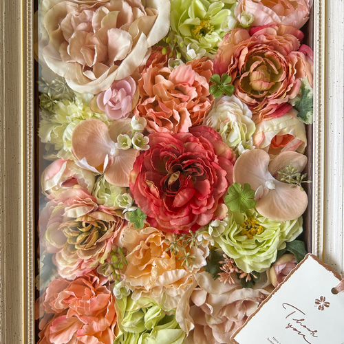 ローズフラワーボックスフレームアレンジ 無料ラッピング