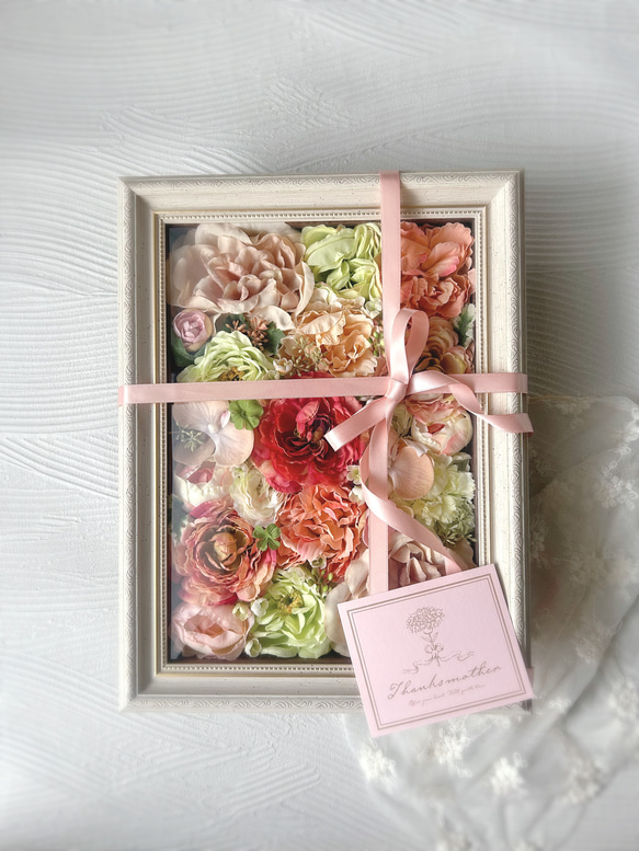 ＊*..華やぎあるローズアレンジ..＊°..ナチュラルインテリア　お花の贈り物 ローズフラワーボックスフレームアレンジ 無料ラッピング フラワー