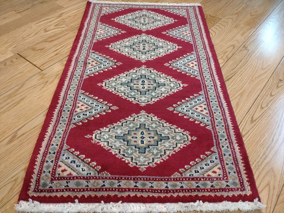 輕便可折疊手工編織地毯，巴基斯坦地毯，入口墊，部落地毯，78 x 45 厘米，手工編織地毯 第6張的照片