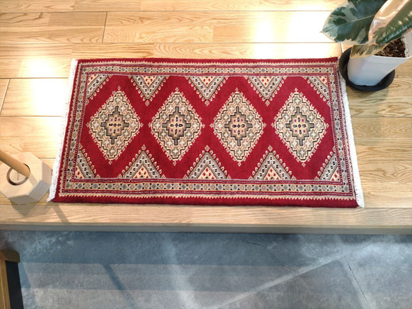 輕便可折疊手工編織地毯，巴基斯坦地毯，入口墊，部落地毯，78 x 45 厘米，手工編織地毯 第1張的照片