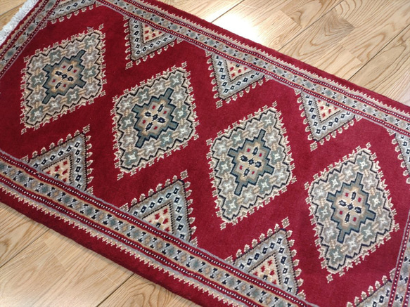 輕便可折疊手工編織地毯，巴基斯坦地毯，入口墊，部落地毯，78 x 45 厘米，手工編織地毯 第8張的照片