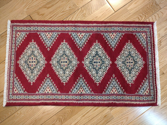 輕便可折疊手工編織地毯，巴基斯坦地毯，入口墊，部落地毯，78 x 45 厘米，手工編織地毯 第3張的照片