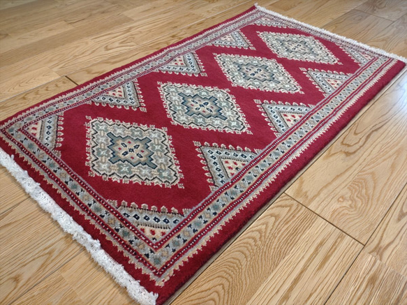輕便可折疊手工編織地毯，巴基斯坦地毯，入口墊，部落地毯，78 x 45 厘米，手工編織地毯 第7張的照片