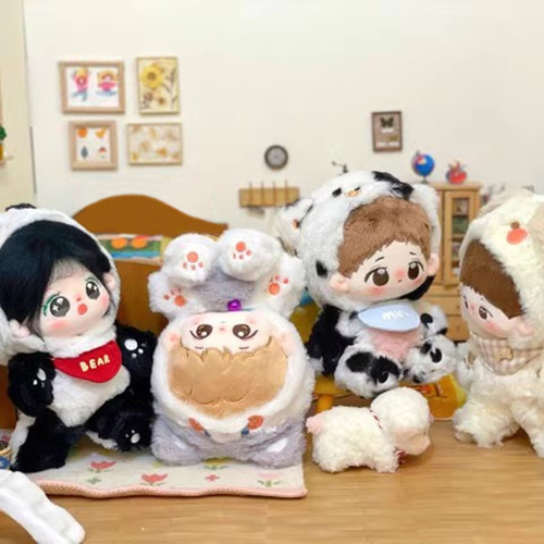 10/15/20cm着せ替えぬいぐるみ服 動物パジャマ 4種類 外連れ可能