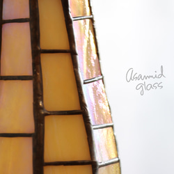 ステンドグラス　バオバブの木　グリーンの葉っぱ　ガラスのオブジェ 5枚目の画像