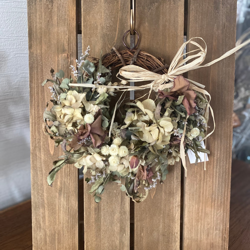 紫陽花のドライフラワーリース ハーフリース リース Yuhana(優花) 通販  