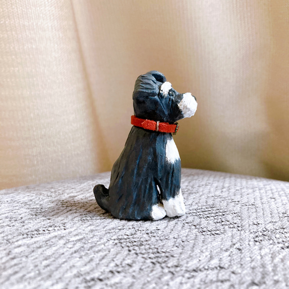 シュナウザー　ミニチュア　犬　フィギュア　置物　オブジェ　粘土 4枚目の画像