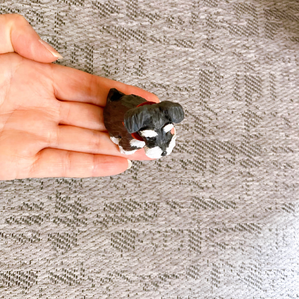 シュナウザー　ミニチュア　犬　フィギュア　置物　オブジェ　粘土 5枚目の画像