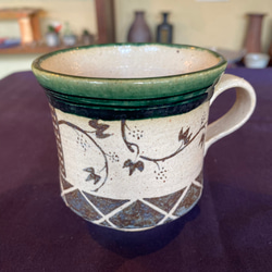 織部焼風コーヒーカップ　4 1枚目の画像