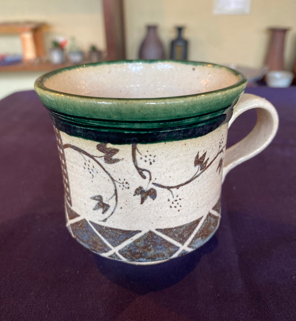 織部焼風コーヒーカップ　4 1枚目の画像