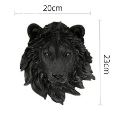 レプリカ 動物 ヘッドウォールマウント ブラックライオン 黒 頭 インテリア フェイク 剥製 at-0101 2枚目の画像