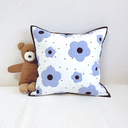 D パッチワークキルトのクッションカバー 45cm角サイズ