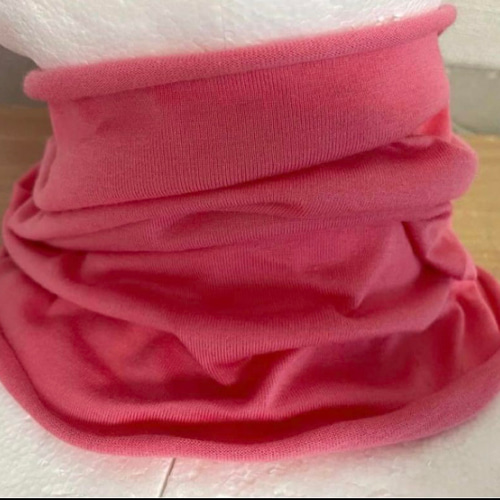 綿100%天竺編みピンクシングルウェーブネックウォーマー新品 日焼け  