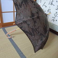 泥染め・着物から日傘（傘袋付き） 3枚目の画像