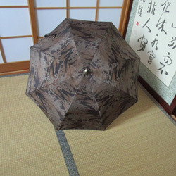 泥染め・着物から日傘（傘袋付き） 2枚目の画像