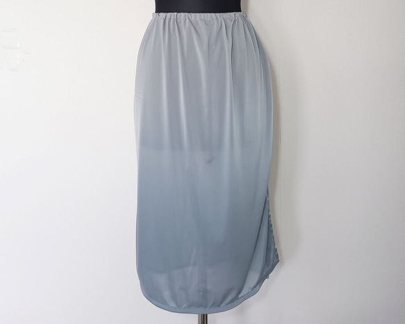 趣きのある３D花模様織りのギャザースカート：インナーペチコート付き 20枚目の画像