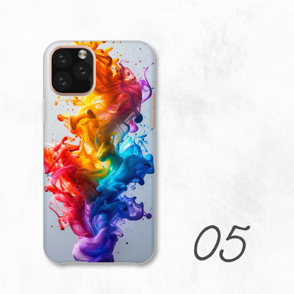 彩色抽象藝術設計現代智慧型手機保護殼相容於所有型號後背式硬殼 NLFT-HARD-a408 第7張的照片