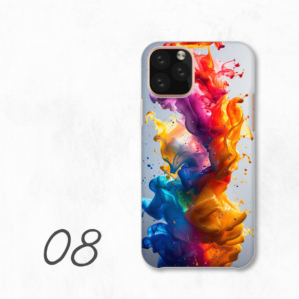 彩色抽象藝術設計現代智慧型手機保護殼相容於所有型號後背式硬殼 NLFT-HARD-a408 第10張的照片