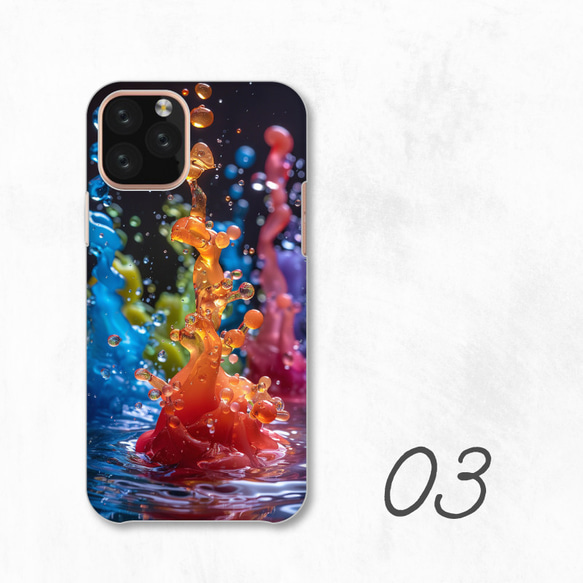 彩色水彩藝術液體防潑水智慧型手機保護殼相容於所有型號後背式硬殼 NLFT-HARD-a415 第5張的照片