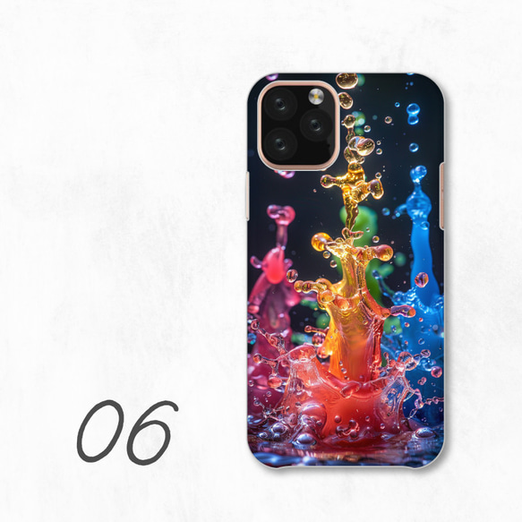 彩色水彩藝術液體防潑水智慧型手機保護殼相容於所有型號後背式硬殼 NLFT-HARD-a415 第8張的照片