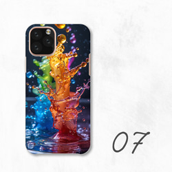 彩色水彩藝術液體防潑水智慧型手機保護殼相容於所有型號後背式硬殼 NLFT-HARD-a415 第9張的照片