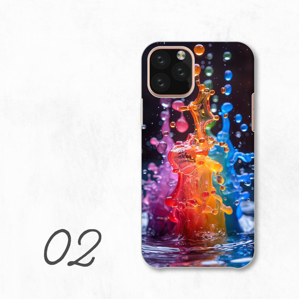 彩色水彩藝術液體防潑水智慧型手機保護殼相容於所有型號後背式硬殼 NLFT-HARD-a415 第4張的照片