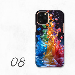 彩色水彩藝術液體防潑水智慧型手機保護殼相容於所有型號後背式硬殼 NLFT-HARD-a415 第10張的照片