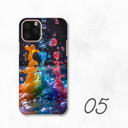 彩色水彩藝術液體防潑水智慧型手機保護殼相容於所有型號後背式硬殼 NLFT-HARD-a415 第7張的照片