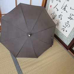 本場泥大島紬の着物から日傘（傘袋付き） 12枚目の画像