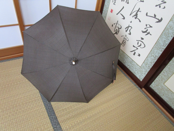 本場泥大島紬の着物から日傘（傘袋付き） 12枚目の画像