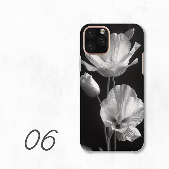 花朵單色花卉圖案現代別緻智慧型手機保護殼相容於所有型號後背式硬殼 NLFT-HARD-a419 第8張的照片