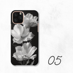 花朵單色花卉圖案現代別緻智慧型手機保護殼相容於所有型號後背式硬殼 NLFT-HARD-a419 第7張的照片