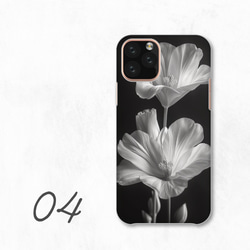 花朵單色花卉圖案現代別緻智慧型手機保護殼相容於所有型號後背式硬殼 NLFT-HARD-a419 第6張的照片