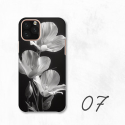 花朵單色花卉圖案現代別緻智慧型手機保護殼相容於所有型號後背式硬殼 NLFT-HARD-a419 第9張的照片