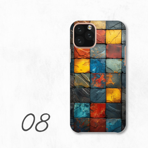アート モザイク デザイン カラフル 全機種対応スマホケース 背面型