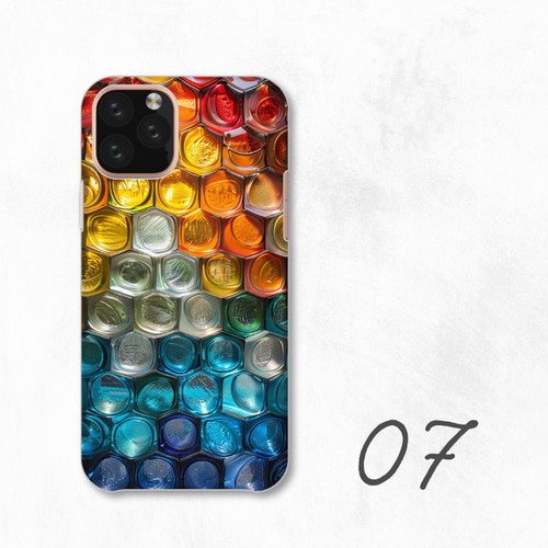 カラフル アート ユニーク ガラス光沢 全機種対応スマホケース 背面型