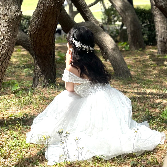 【レビューで送料無料】カチューシャ ワイヤー 花 髪飾り ウェディング 小枝 結婚式 ブライダル ヘッドドレス 8枚目の画像