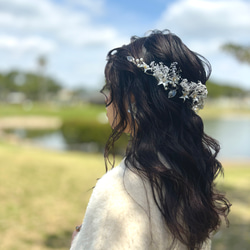【レビューで送料無料】カチューシャ ワイヤー 花 髪飾り ウェディング 小枝 結婚式 ブライダル ヘッドドレス 10枚目の画像
