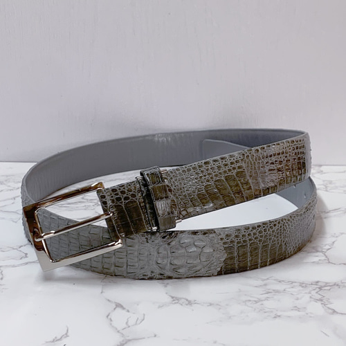 日本製 背ワニ 2匹取り ベルト Lサイズ 35㎜巾 上質 フリーサイズ  