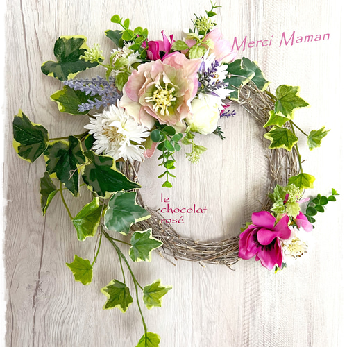 クリスマスローズのガーデンリース～Creema限定～アーティフィシャル