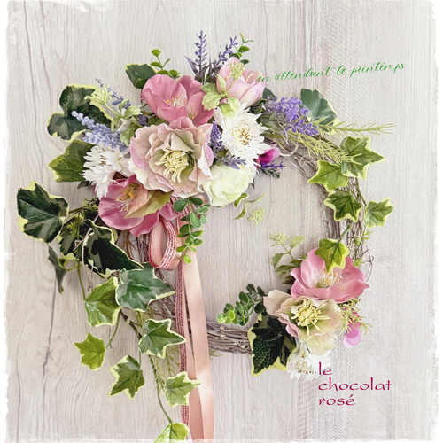 クリスマスローズのガーデンリース～Creema限定～アーティフィシャル