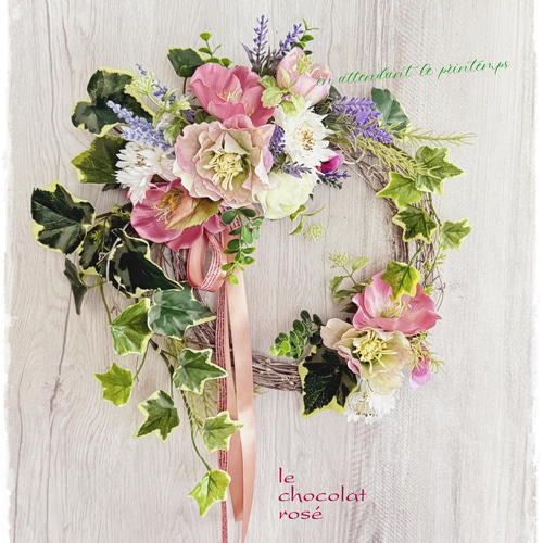 クリスマスローズのガーデンリース～Creema限定～アーティフィシャル