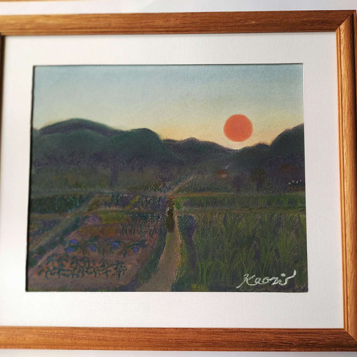 原画 パステル画 夕日 絵画 daidaraken 通販 17595407｜Creema(クリーマ)