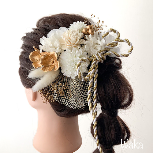 成人式 ヘアアクセ 黒桜とパールシャワーの成人式髪飾り ヘアアクセ ヘアアクセサリー