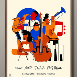 15029■A3 アート ポスター『ジャズ　Let&#39;s Jazz』絵画 マット 15029□A3 アート ポスター『ジャズ Let's Jazz』絵画 マットの