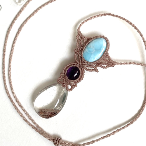 優しいお守り♪ラリマーとアメジスト、ガーデンクォーツの天然石