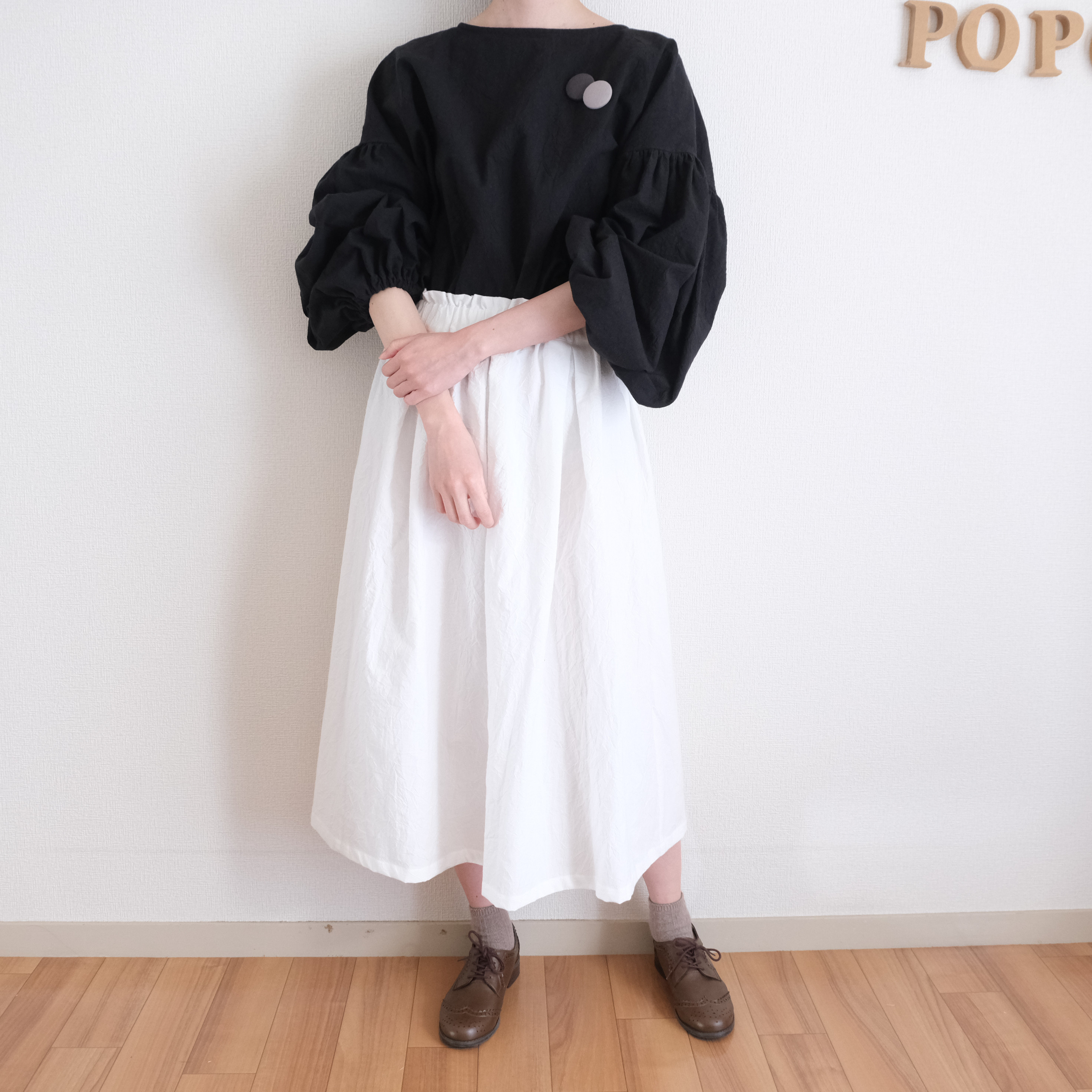 【Y's】ワイズ FRAGILE プリントスカート ホワイト Y's】ワイズ FRAGILE プリントスカート ホワイト